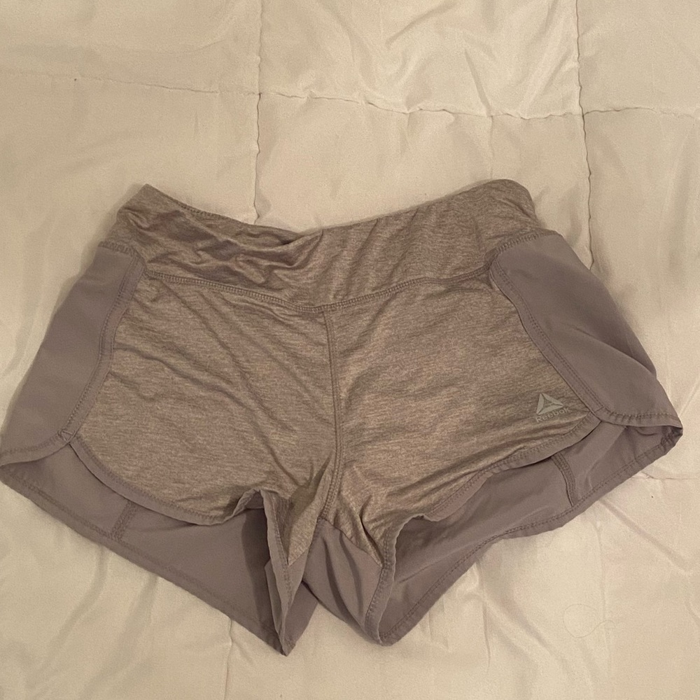 grey reebok athletic shorts